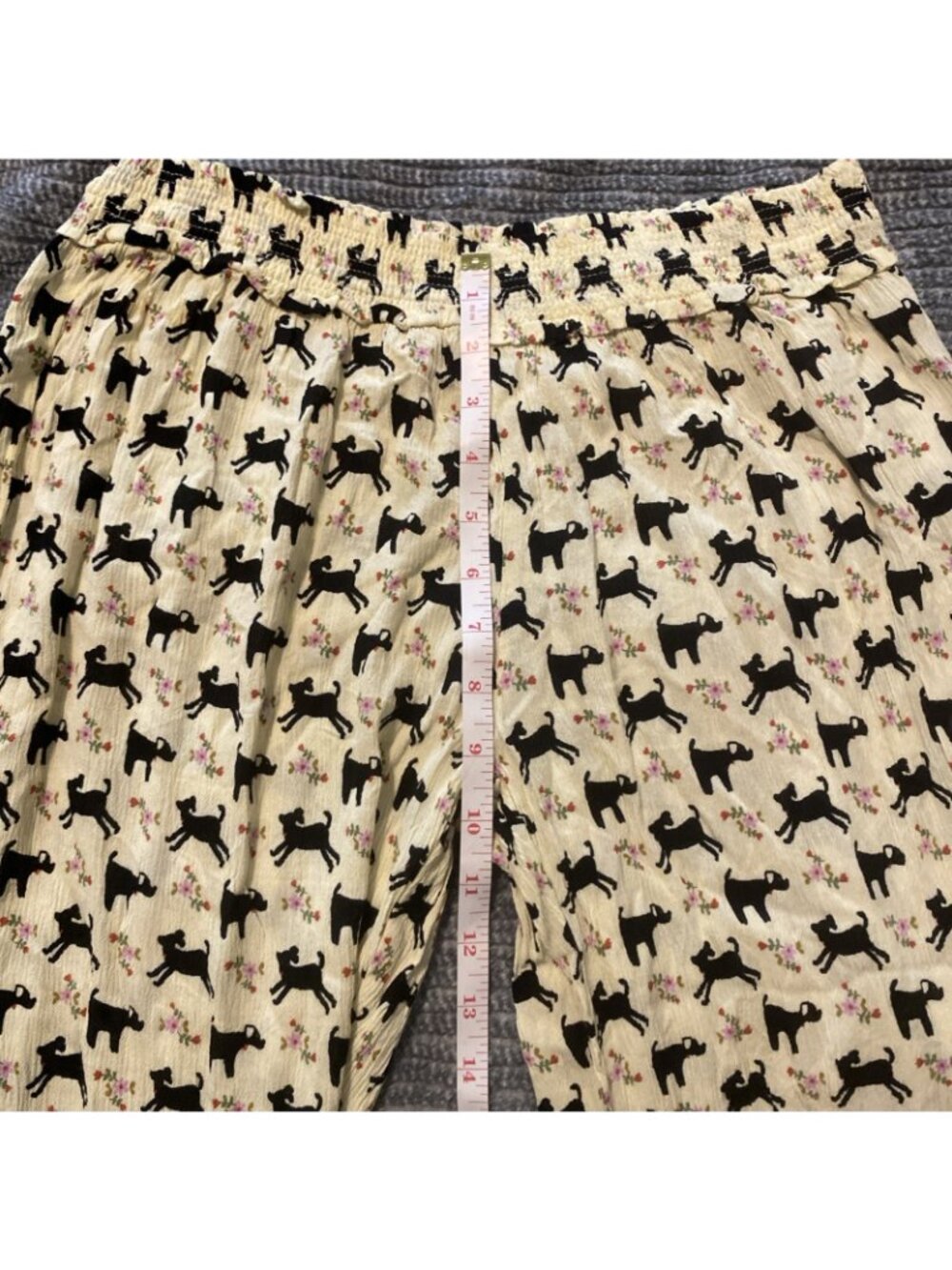 natural life mimi patchwork pants M palazzo puppies patchwork - Picture 8 of 8